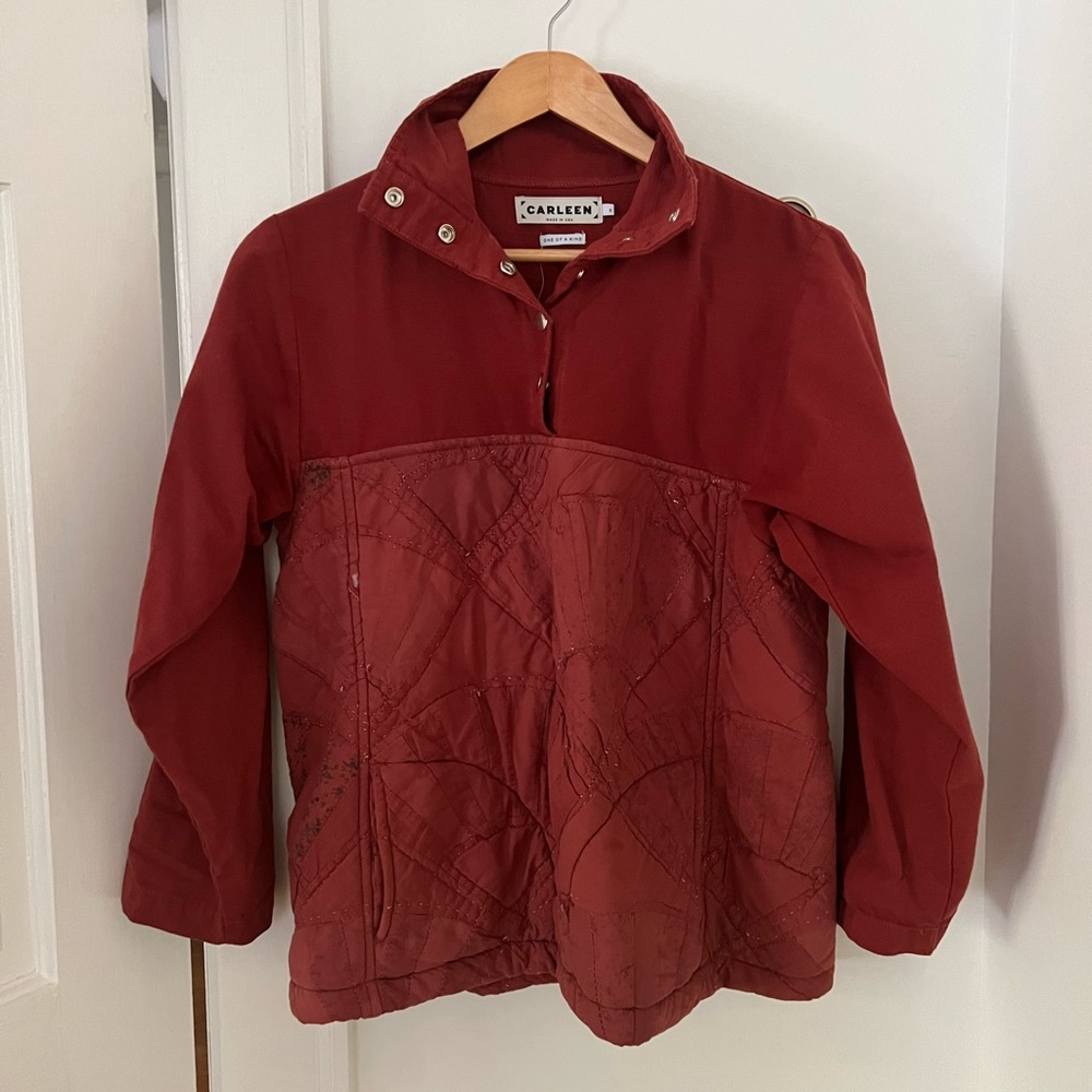 Carleen Two-Tone Patchwork Quilt Parka Rust Over-dye
